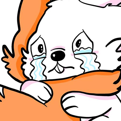 daniela schreiiter Comic bunny hase fox fuchs hug Umarmung