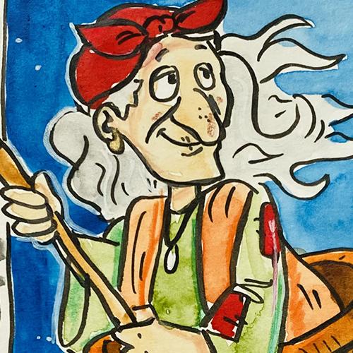 daniela schreiter comic Fuchskind aquarell watercolor hexe witch Baba Yaga