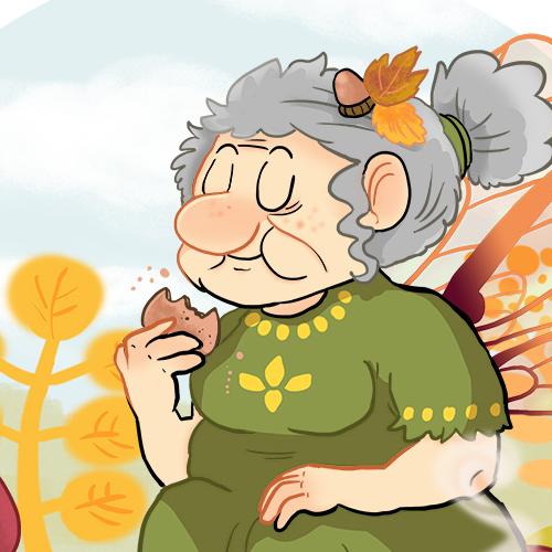 daniela schreiter comic Fuchskind herbst autumn Fee Fairy Cookies Tea Time fairycore Granny