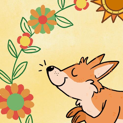 daniela schreiter comic Fuchskind fuchs fox blumen flowers sommer summer