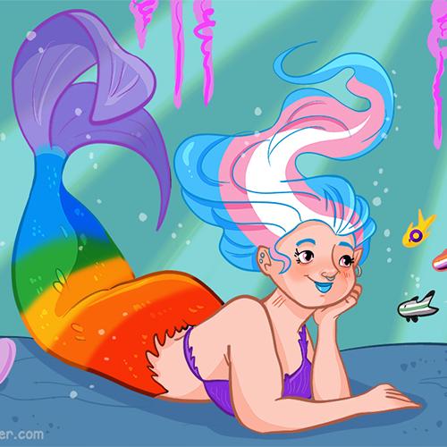 daniela schreiter queer mermaid meerjungfrau LGBTQAI comic art illustration