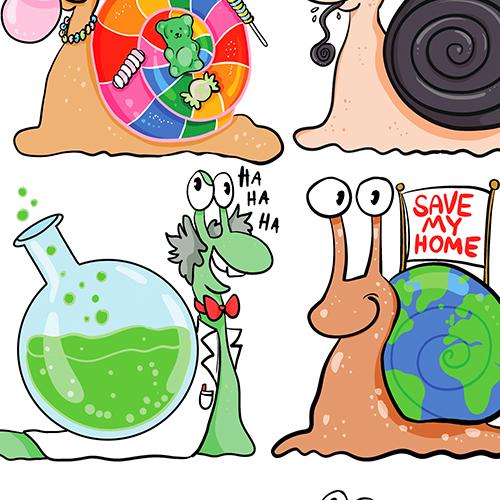 daniela schrieter snails schnecken comic art illustration